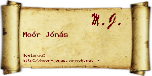 Moór Jónás névjegykártya